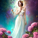 AI Generated Image in style of Flower Goddess