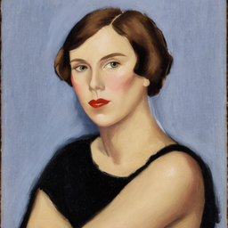 Sample of AI Generated Picture in style of Portrait in the style of Tamara de Lempicka