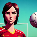 AI Generated Image in style of Comic Soccer Player