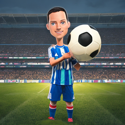 Sample of AI Generated Picture in style of Comic Soccer Player