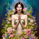 AI Generated Picture in Style of Flower Goddess