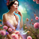 AI Generated Picture in Style of Flower Goddess