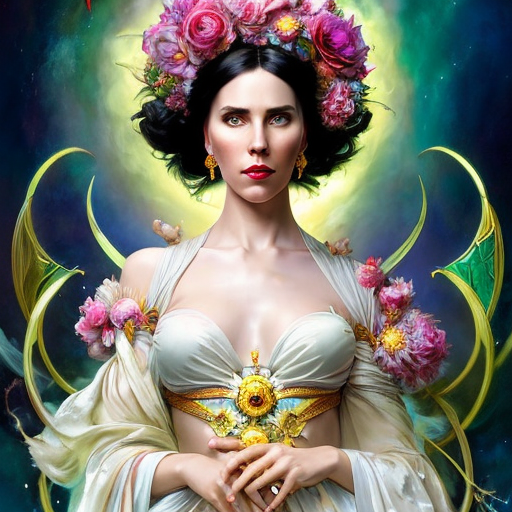 Sample of AI Generated Picture in style of Flower Goddess