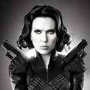 AI Generated Picture in Style of Black Widow Portrait