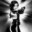 AI Generated Picture in Style of Black Widow Aiming