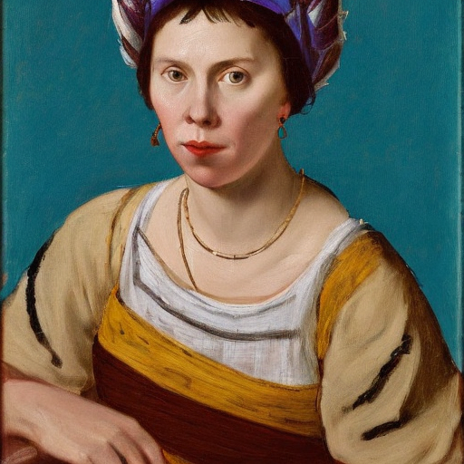 Sample of AI Generated Picture in style of Portrait in the style of Artemisia Gentileschi