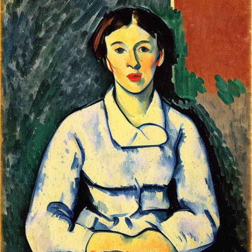 Sample of AI Generated Picture in style of Portrait in the style of Paul Cézanne