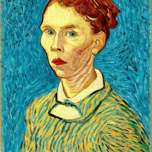 Sample of AI Generated Picture in style of Portrait in the style of Vincent van Gogh