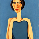 AI Generated Image in style of Portrait in the style of Georgia O'Keeffe