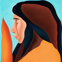 AI Generated Image in style of Portrait in the style of Georgia O'Keeffe