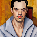 AI Generated Image in style of Portrait in the style of Tamara de Lempicka